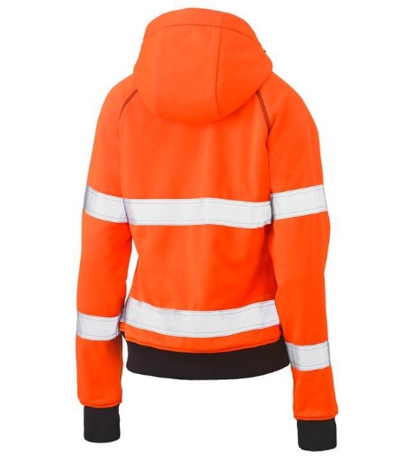 Picture of Bisley,Women's Taped Hi Vis Fleece Zip Front Hoodie With Sherpa Lining